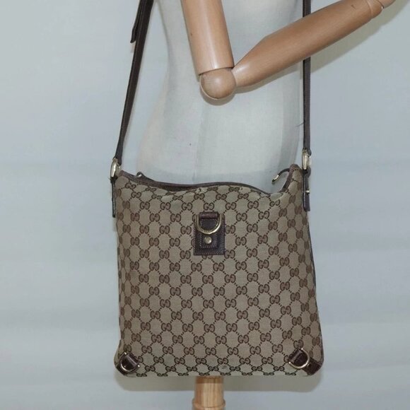 GUCCI GG Canvas Abbey Shoulder Bag Beige Gold 131326 Auth bs26658 - Picture 15 of 16